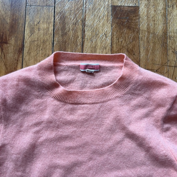 J. Crew Cashmere Crewneck Sweater Peach Pink Women’s Medium - Picture 2 of 6